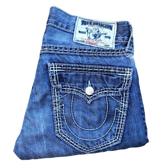 True Religion Jeans Size 30 STRAIGHT Blue - Picture 1 of 8